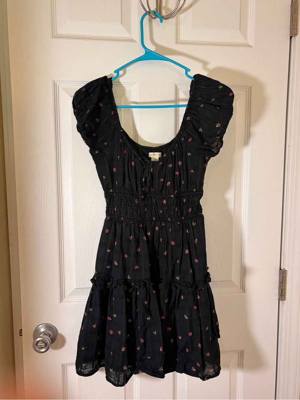 Aeropostale Black Skirt with Pink & Green Floral Accents